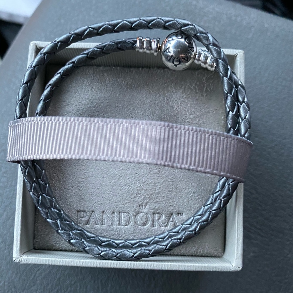 Brand New Pandora grey woven bracelet (NO charms)